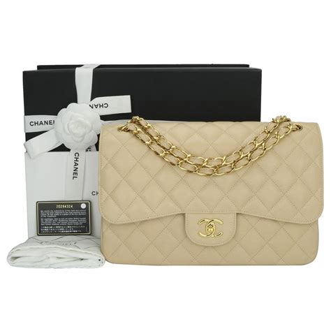 chanel classic flap bag beige clair|Chanel classic flap jumbo price.